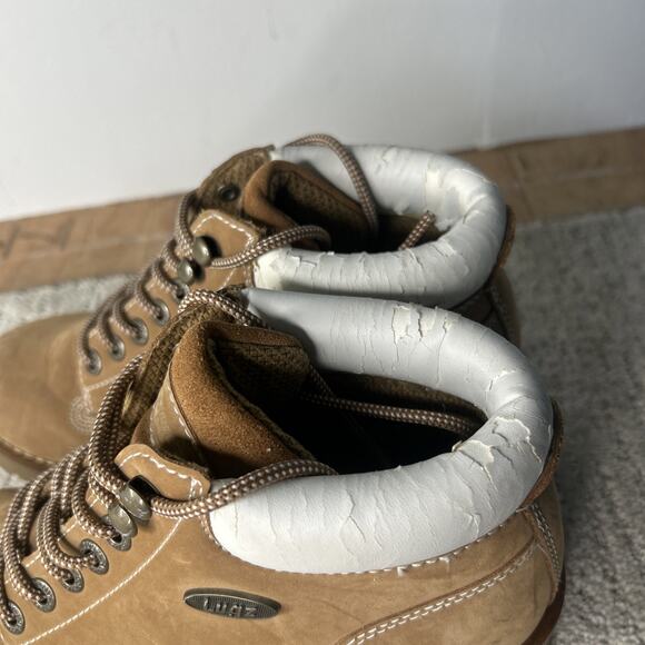 Lugz Vintage Y2K Tan White Heeled Lace Up Boot Size 8 Chunky Sole - Picture 4 of 10
